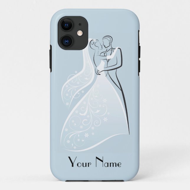Customise Product Blue Retro Wedding Dancers Coord Case-Mate iPhone Case (Back)