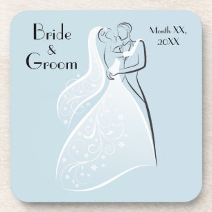 Customise Product Blue Retro Wedding Dancers Coord Coaster