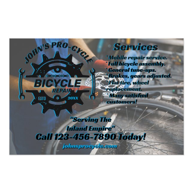 Customise Professional Bicycle Repair Business  Poster (Front)