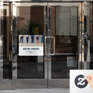 Customise Professional Now Hiring Staff Window Cling