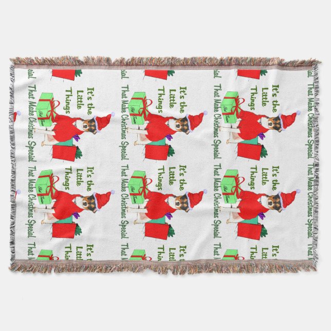 Customise PrRat Terrier Christmas Throw Blanket (Front)