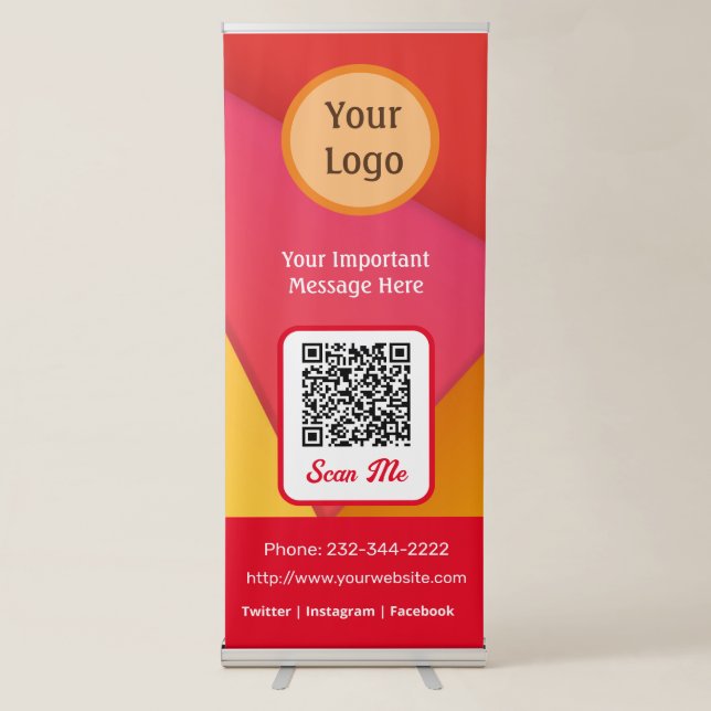 Customise QR Code Information For Company Banner (Front)