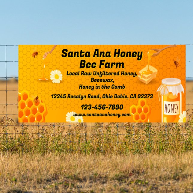 Customise Raw Honey For Sale Farm Business 2 Banner (Creator Uploaded)