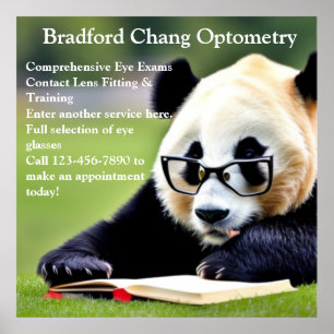 Customise Reading Panda Chinese Optometry Office Poster