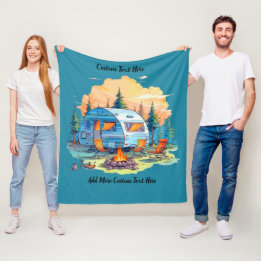 Customise Recreational Vehicle Camping Campfire Fleece Blanket