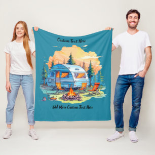 Customise Recreational Vehicle Camping Campfire Fleece Blanket