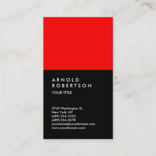 Customise Red Black Professional Business Card
