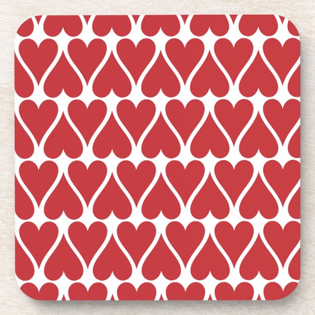 Customise Red Hearts Coaster (Front)