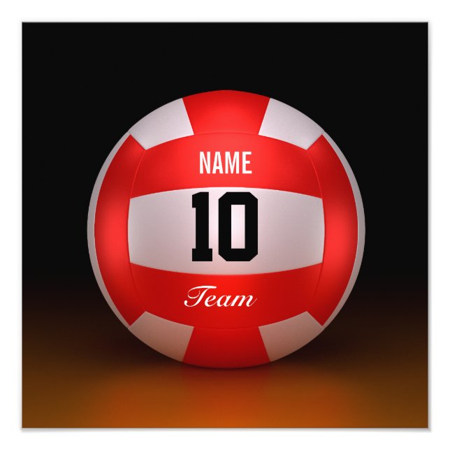 Customise Red Volleyball Photo Print (Front)