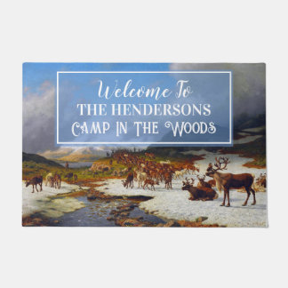 Customise Reindeer Herd in the Mountains Camp Doormat