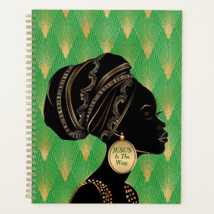 Customise Religious Quote, African American Woman Planner