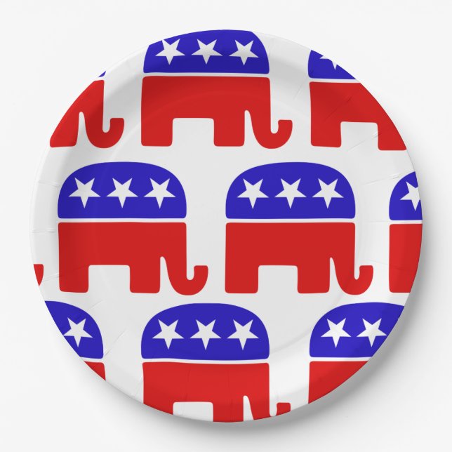 Customise Republican Elephant Party Plate (Front)