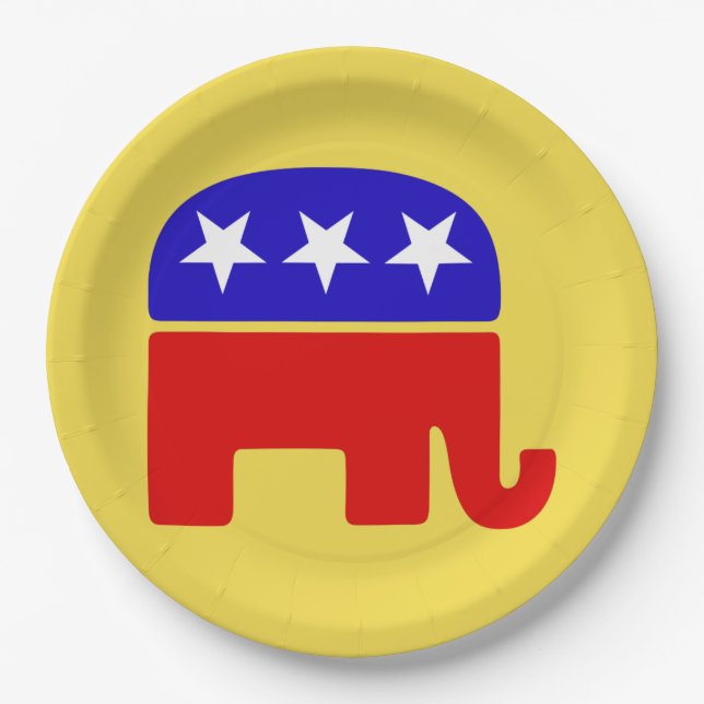 Customise Republican Elephant Party Plate (Front)