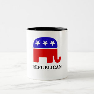 Customise Republican Elephant Two-Tone Coffee Mug