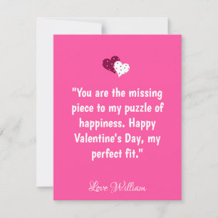 Customise Romantic massage valentine's day card