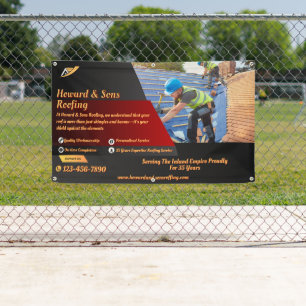 Customise Roofing Service Business Detailed Fence Banner