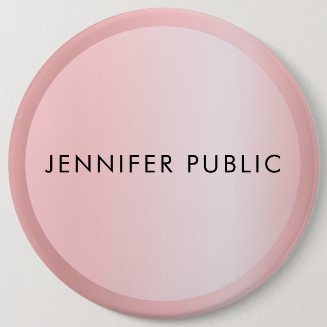 Customise Rose Gold Monogram Elegant Template 6 Cm Round Badge (Front)