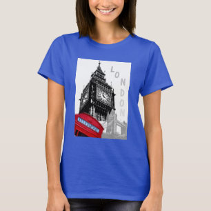 Customise Royal Blue London Big Ben Clock Tower T-Shirt