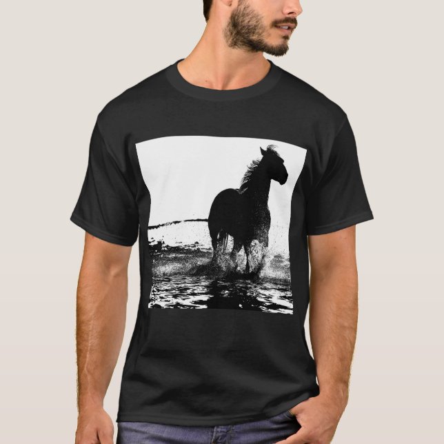 Customise Running Horse Pop Art Trendy Template T-Shirt (Front)