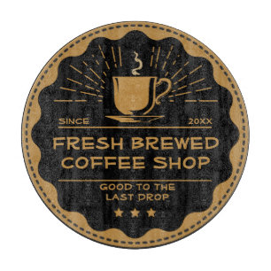 Customise Rustic Coffee Shop Cup Sandwich  Cutting Board