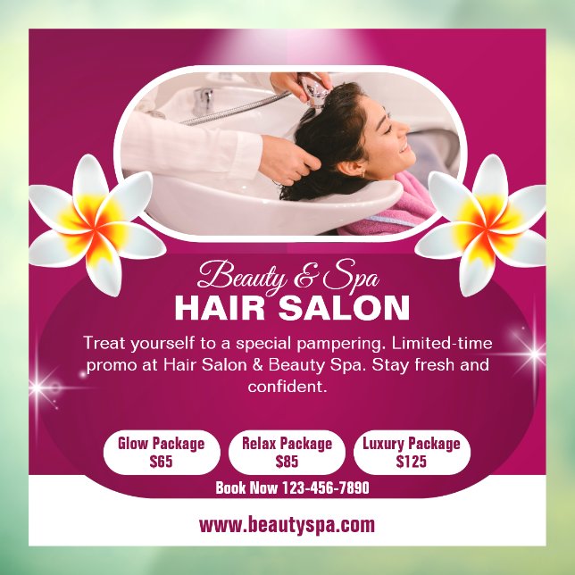 Customise Salon Spa Treatment Packages Large Window Cling (Sheet 3)