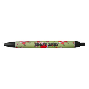 Customise Santa and Christmas Tree Black Ink Pen
