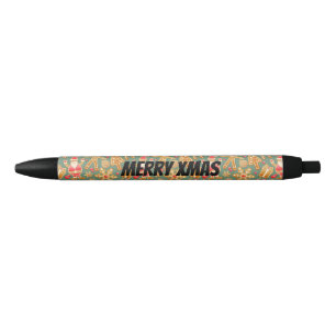 Customise Santa and Christmas Tree Black Ink Pen
