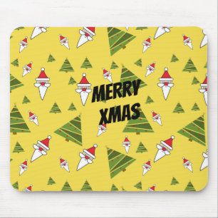 Customise Santa and Christmas Tree Mouse Mat