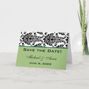 Customise Save The Date Baroque Black and Green Announcement