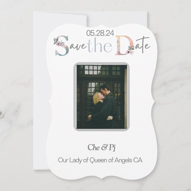 Customise Save the Date Wedding  Invitation (Back)