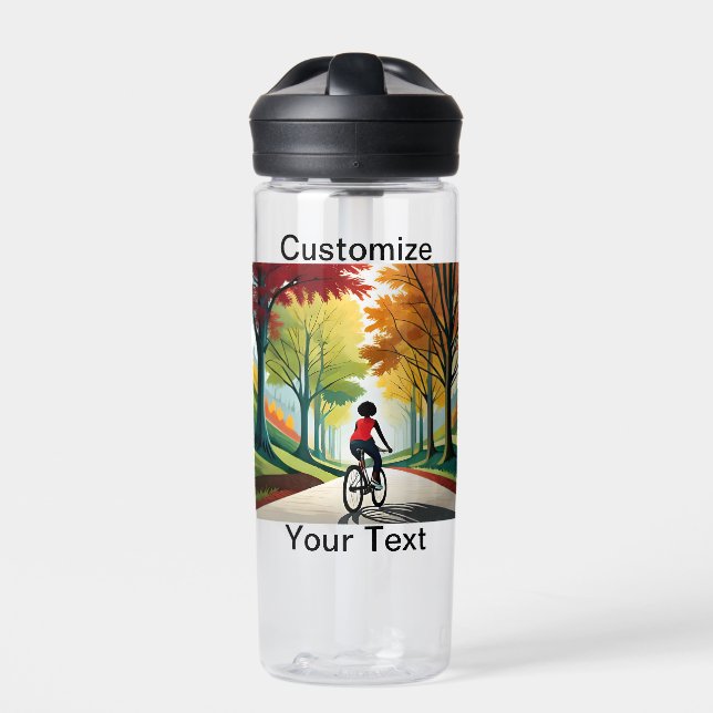 Customise Scenic Trail Women's Bicycle Water Bottle (Front)