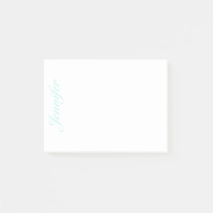 Customise Script Name, No Lines, Light Teal Post-it Notes
