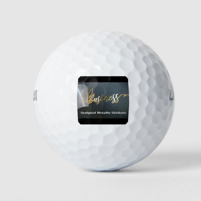 Customise Sculpted Metallic Stickers Golf Balls (Front)