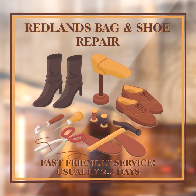 Customise Shoe Handbag Repair Shop Business  Window Cling (Sheet 2)