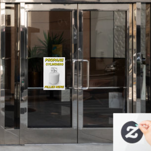 Customise Shop Logo Propane Cylinders Filled Here Window Cling