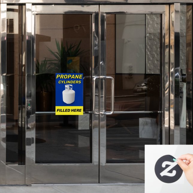 Customise Shop Logo Propane Cylinders Filled Here Window Cling (Office Door)