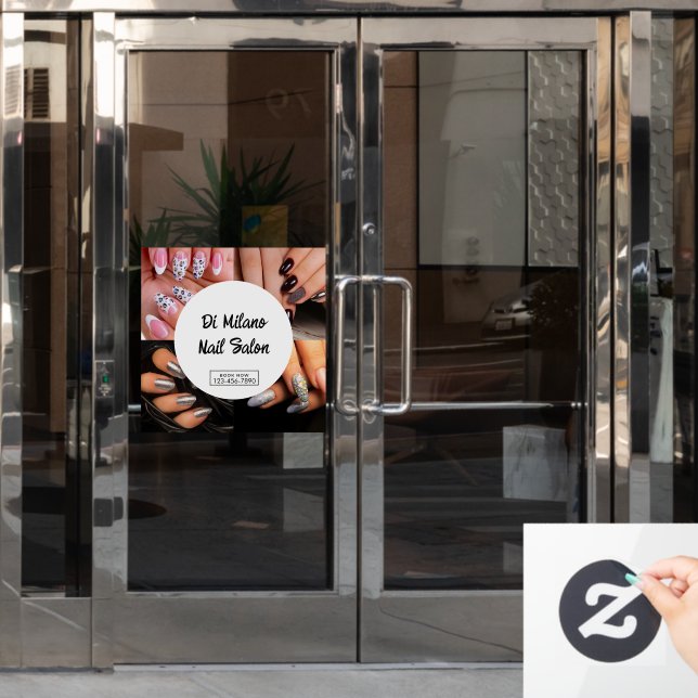 Customise Simple Colourful Nail Salon Promotion Window Cling (Office Door)
