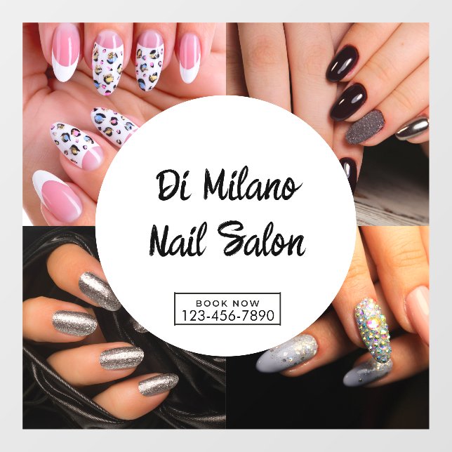 Customise Simple Colourful Nail Salon Promotion Window Cling (Sheet)