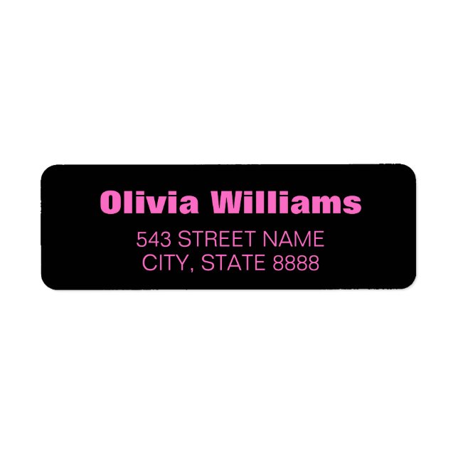 Customise Simple Neon Pink in Elegant Black  (Front)