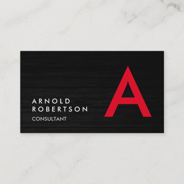 Customise Simple Plain Monogram Business Card (Front)