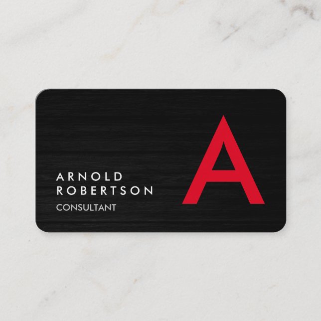 Customise Simple Plain Monogram Business Card (Front)