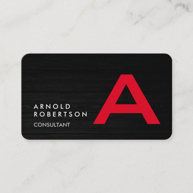 Customise Simple Plain Monogram Business Card (Front)