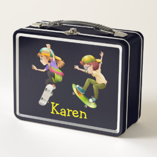 Customise Skateboarder  Metal Lunch Box