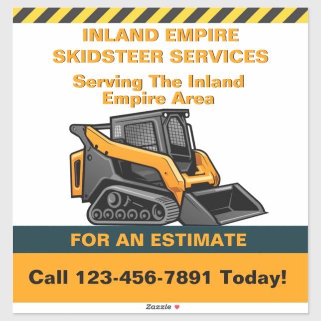 Customise Skid Steer For Hire Small Business Truck (Sheet)