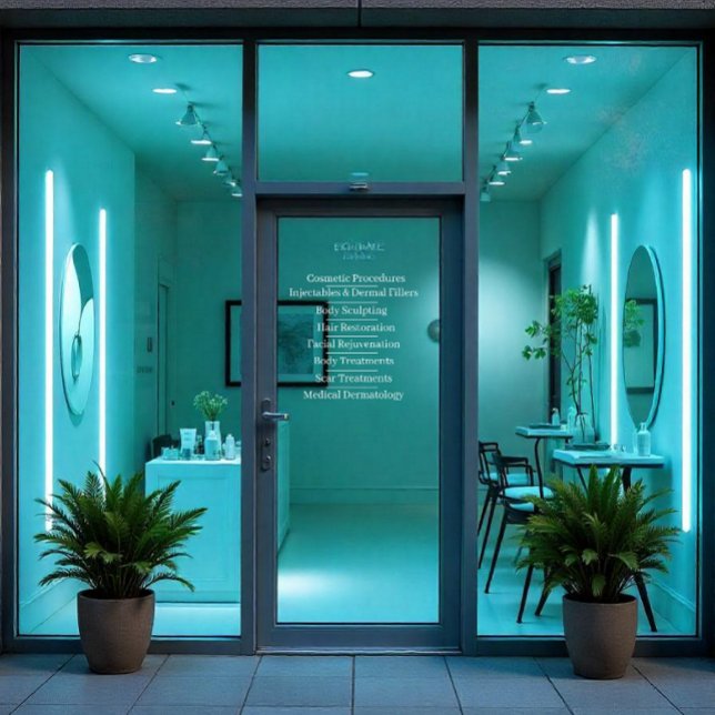 Customise Skin Care Cosmetic Services List Door Window Cling (Creator Uploaded)