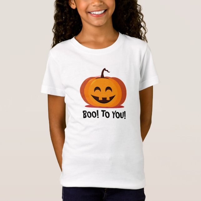 Customise Smiling Pumpkin Halloween T-Shirt (Front)
