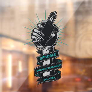Customise Smoke and Vape Shop Small Business Window Cling