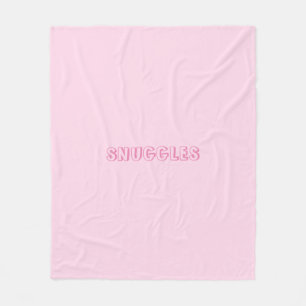 Customise "Snuggles" name or text light pink Fleece Blanket