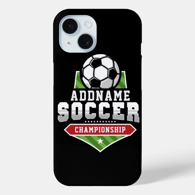 Customise Soccer ADD TEXT Varsity Team Player  Case-Mate iPhone Case (Back)