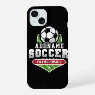 Customise Soccer ADD TEXT Varsity Team Player iPhone 15 Case